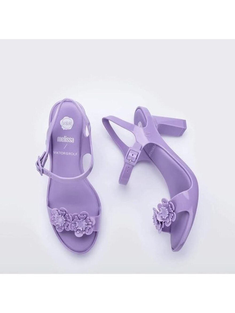 Melissa Lady Emme Blossom + Viktor & Rolf Purple Heels Sandals Size 8 NIB